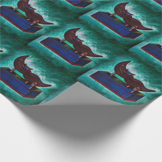 髭の乗車のNostolgicのユーモアの絵画の芸術 ラッピングペーパー (角)