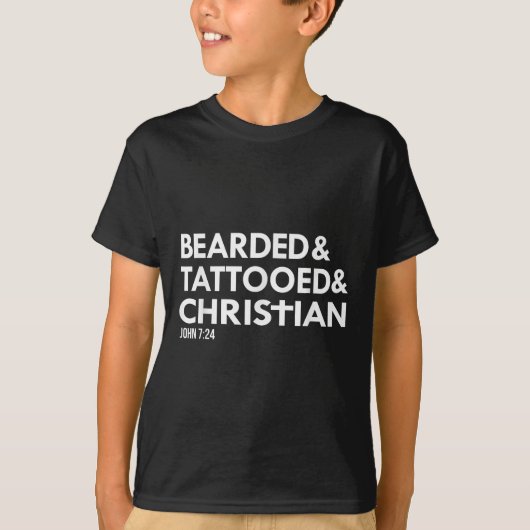 髭の入れ墨クリスチャンおもしろいヒゲの入れ墨 Tシャツ (正面)
