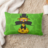 髭の変装のおもしろいな秘密のキリン ランバークッション (ブランケット)