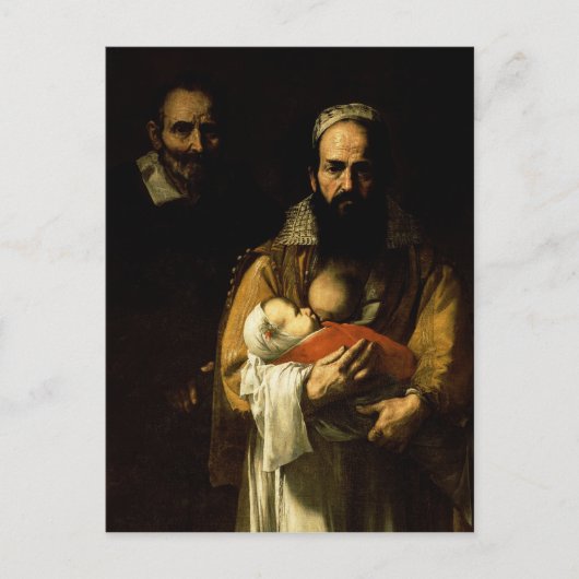 髭の生えた女性が授乳する、1631 ポストカード (正面)