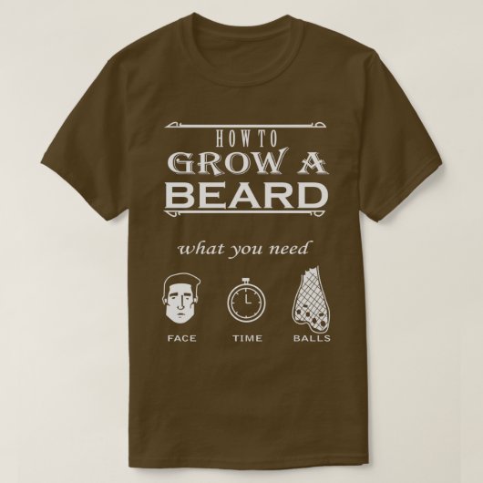 髭の生え方 Tシャツ (デザイン正面)