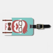 髭の紳士の蝶タイパーソナライズされたプ ラゲッジタグ (正面横)