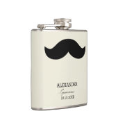 髭の花婿の付添人のギフトの名前をカスタムする フラスク (右)