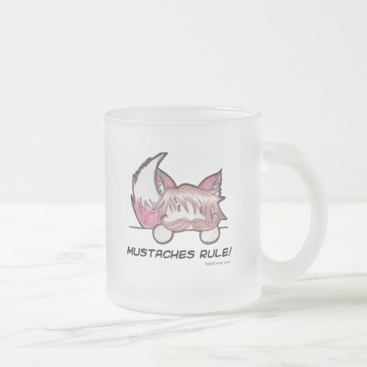 髭の規則によって曇らされるマグ フロストグラスマグカップ (右)