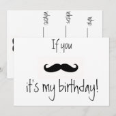 髭の誕生日の招待 招待状 (正面/裏面)