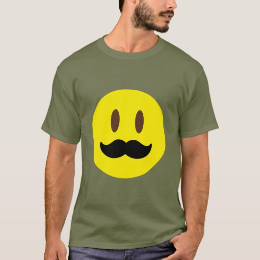髭のEmojiのTシャツ Tシャツ (正面)