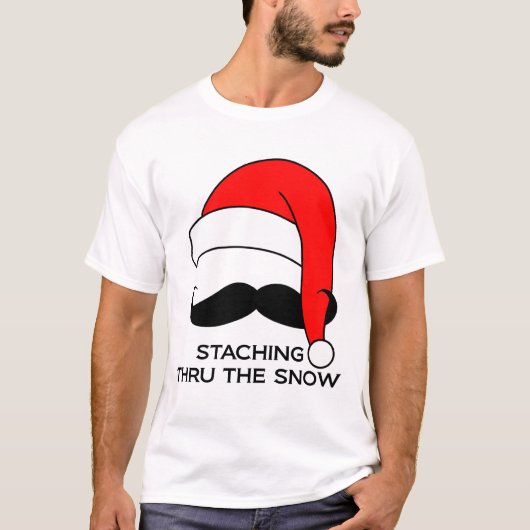 髭のTシャツ-雪を通したStaching Tシャツ (正面)