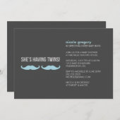 髭はベビーシャワーを結び付けます 招待状 (正面/裏面)