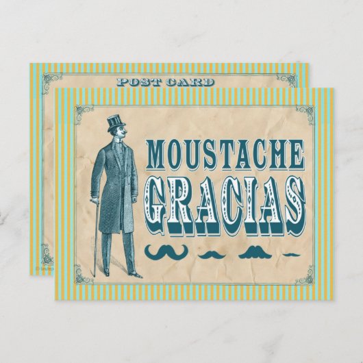 髭は郵便はがき感謝していしています ポストカード (正面/裏面)
