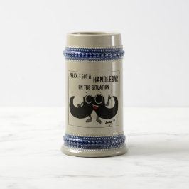 髭は「状態」ステインのハンドルバーを得ました ビールジョッキ