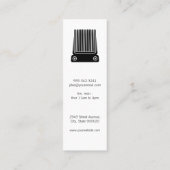 髭ひげひげひげひげひげひげひげひげ理容師 | 木製トリム スキニー名刺 (裏面)