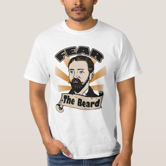 髭を恐れおもしろいる Tシャツ (正面)