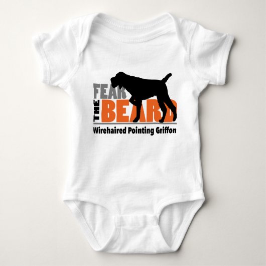 髭を恐れる – 金髪のポインティンググリフォン ベビーボディスーツ (正面)
