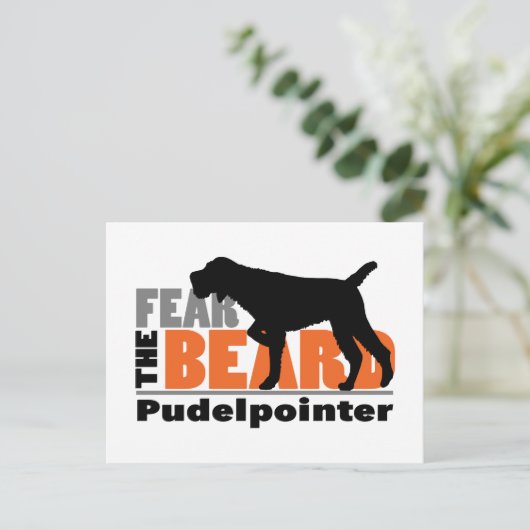 髭を恐れる – Pudelpointer ポストカード (スタンド正面)