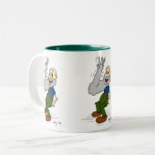 髭を振る老人 ツートーンマグカップ (正面左)