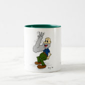 髭を振る老人 ツートーンマグカップ (中央)