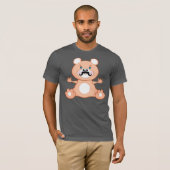 髭を搭載するかわいいくま Tシャツ (正面フル)