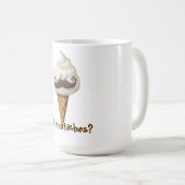 髭を搭載するアイスクリーム コーヒーマグカップ (正面右)