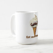 髭を搭載するアイスクリーム コーヒーマグカップ (正面左)