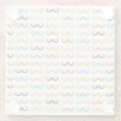 髭を搭載するパターン ガラスコースター (裏面)