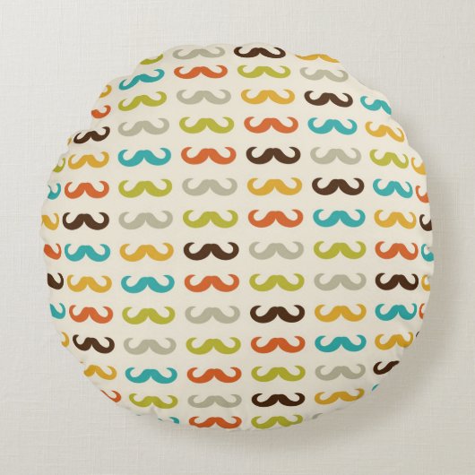 髭を搭載するパターン ラウンドクッション (正面)