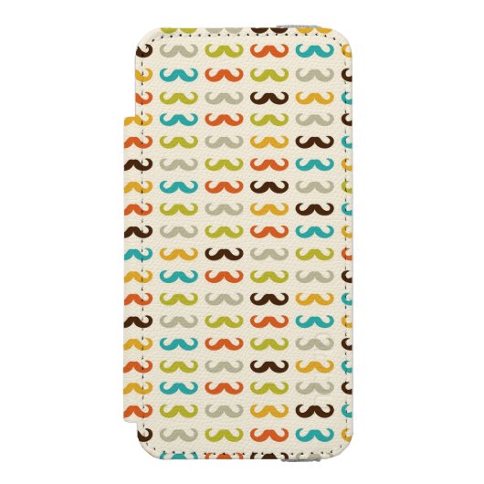 髭を搭載するパターン INCIPIO iPhoneウォレットケース (フォリオ 正面)