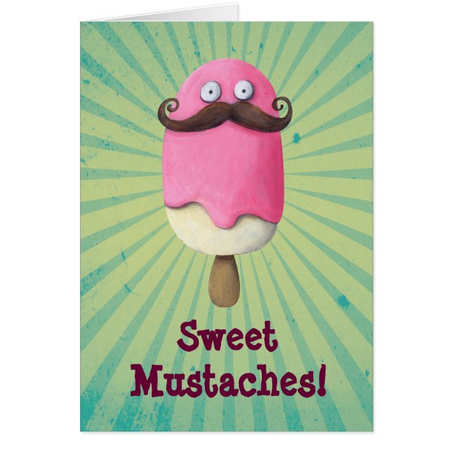 髭を搭載するピンクのアイスクリーム (正面)