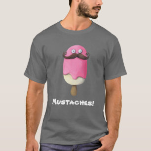 髭を搭載するピンクのアイスクリーム Tシャツ