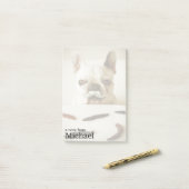 髭を搭載するフレンチ・ブルドッグ ポストイット (デスク上)