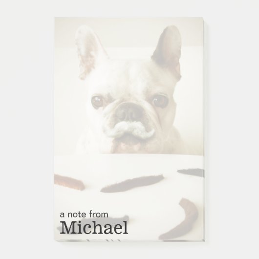 髭を搭載するフレンチ・ブルドッグ ポストイット (正面)