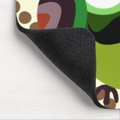 髭を搭載するレトロのフクロウ マウスパッド (コーナー)