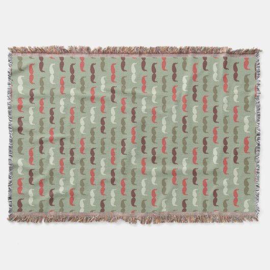 髭を搭載するヴィンテージパターン スローブランケット (正面)