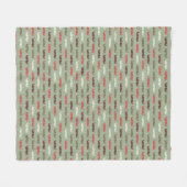 髭を搭載するヴィンテージパターン フリースブランケット (正面(横))