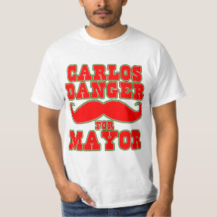 髭を搭載する市長のためのカーロスの危険 Tシャツ