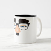 髭を搭載する接眼レンズそして顔 ツートーンマグカップ (正面右)