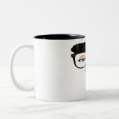 髭を搭載する接眼レンズそして顔 ツートーンマグカップ (左)