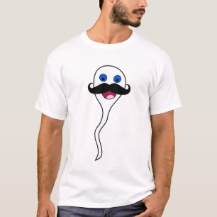 髭を搭載する途方もなく幸せな精液 Tシャツ