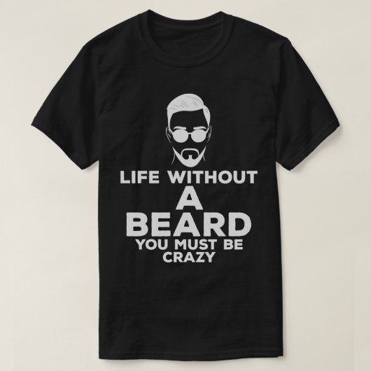 髭を生やさずに生きる者は髭を生熱狂するやせぬ Tシャツ (デザイン正面)