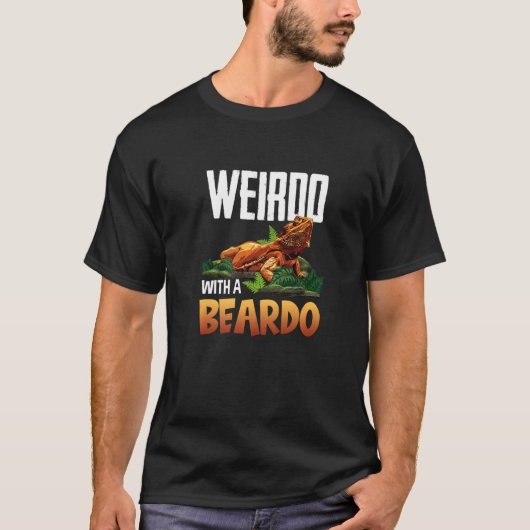 髭を生やしたドラゴンひげ動物とワイルド Tシャツ (正面)