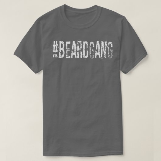 髭を生やした男性のためのBeardGangひげハッシュタグ Tシャツ (デザイン正面)