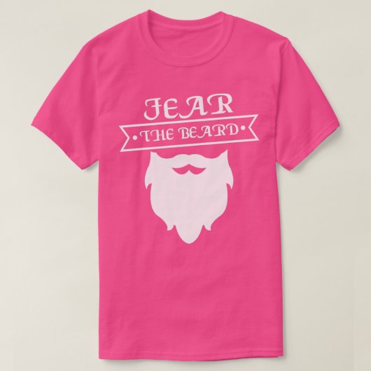 髭を着用するおもしろい人のために髭のデザインを恐れる Tシャツ (デザイン正面)