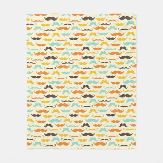 髭パターン3 フリースブランケット (正面)