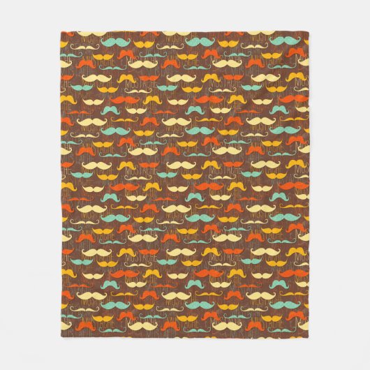 髭パターン フリースブランケット (正面)