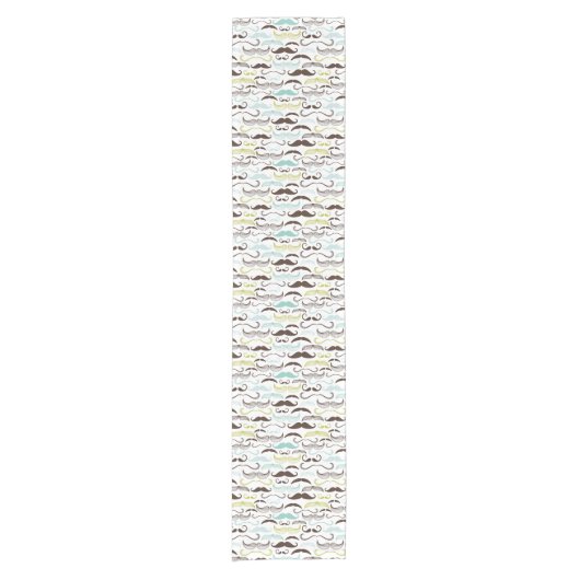 髭パターン、レトロのスタイル2 ショートテーブルランナー (正面)