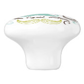 髭パターン、レトロのスタイル2 セラミックノブ (側面)