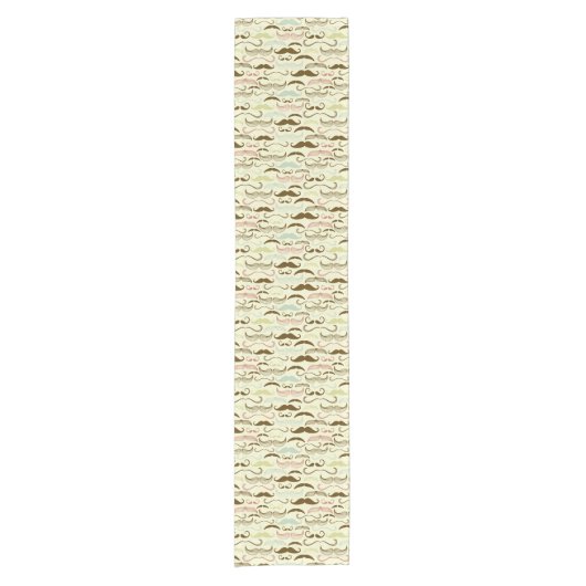 髭パターン、レトロのスタイル4 ショートテーブルランナー (正面)