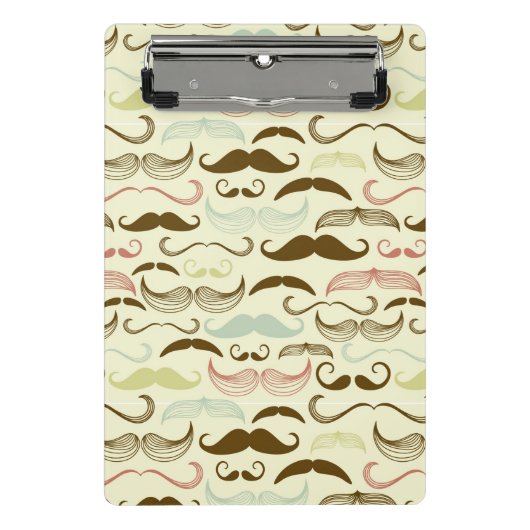 髭パターン、レトロのスタイル4 ミニクリップボード (正面)