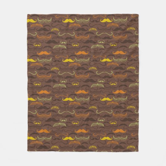 髭パターン、レトロのスタイル5 フリースブランケット (正面)