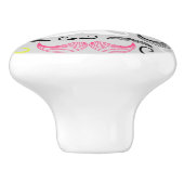 髭パターン、レトロのスタイル セラミックノブ (側面)