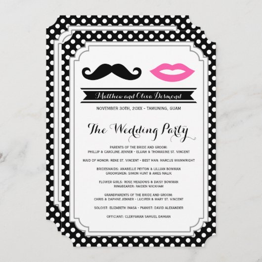 髭及び唇の結婚式プログラム プログラム (正面/裏面)